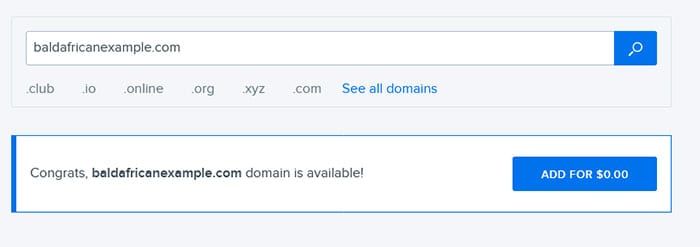Select your domain name to start a blog
