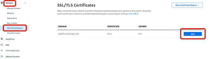 First step to install your SSL certificate for your blog