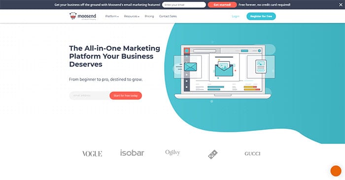Moosend best email marketing platform for all in one